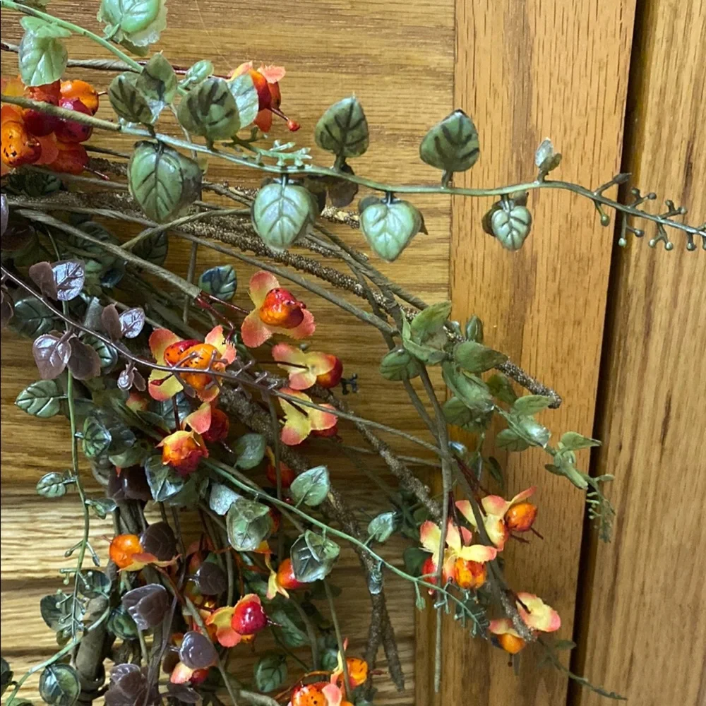 Floral Bittersweet Wreath with Orange and Green Accents